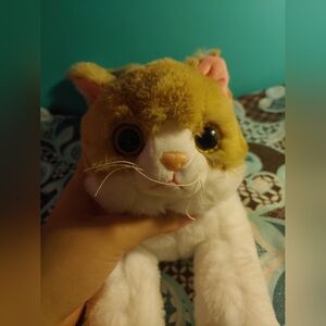 Orange and white tabby cat stuffed animal embroidered paws